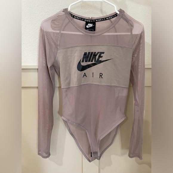 Nike Air Women's Sheer Long Sleeve Mesh Bodysuit Size Small - Picture 3 of 9